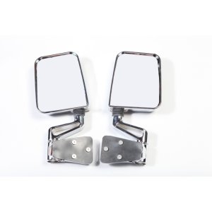 Jeep Wrangler TJ Door Mirror Kit - Rugged Ridge - Dual Focus - Chrome - `97-`02